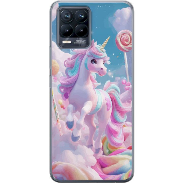Realme 8 Läpinäkyvä kuori Yksisarvinen Candy Pastel Kawaii Suunnittelu Söpö Suosittu Väri Graafinen Trendi Lapsen Teema Fantasia Taide