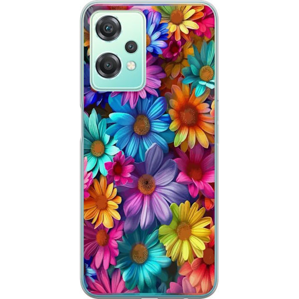 OnePlus Nord CE 2 Lite 5G Genomskinligt Skal Gerbera Blommor Färgglad Dekor Blommotiv Populärt Heminredning Färg Rik Väggkonst Design