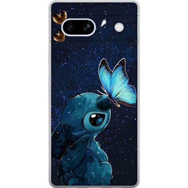 Google Pixel 7a Genomskinligt Skal Stitch fjärill