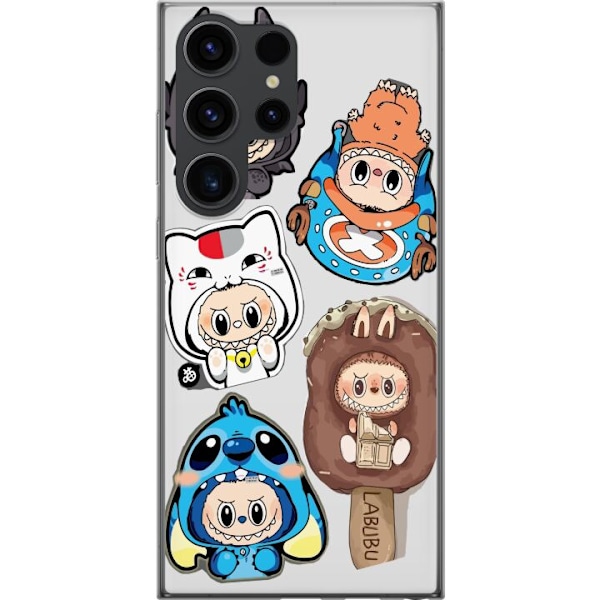 Samsung Galaxy S24 Ultra Läpinäkyvä kuori Labubu hahmokokoelma - Pop Mart Labubu The Monsters väriluulisessa muotoilussa