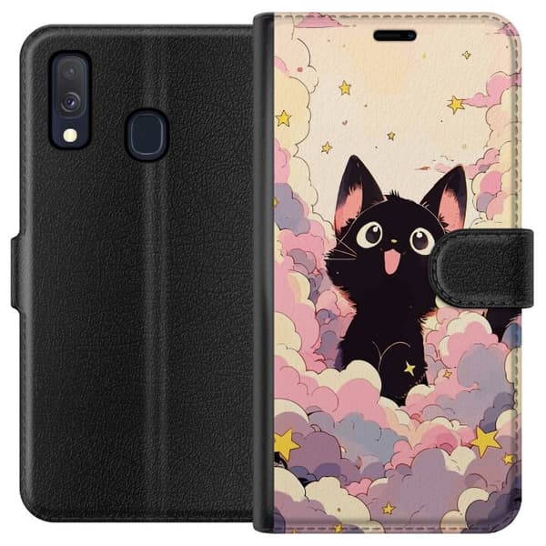 Kompatibel Tegnebogsetui til Samsung Galaxy A40 Kawaii Kat