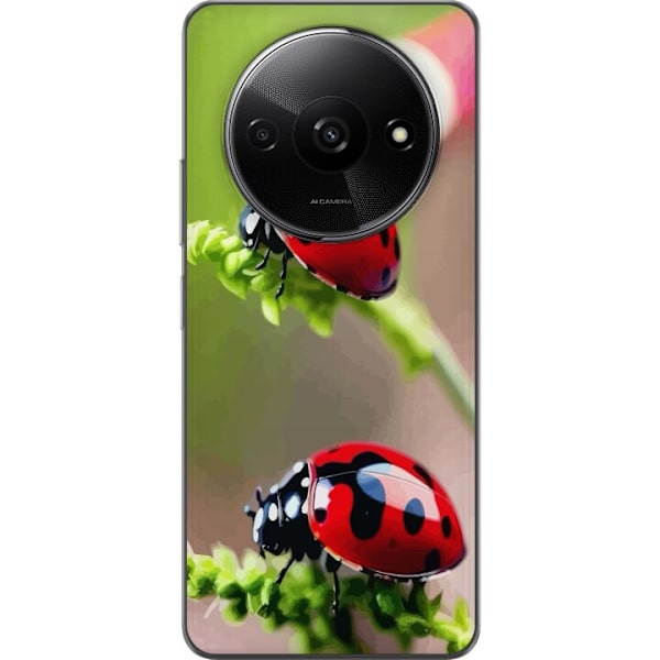 Xiaomi Redmi A3 Läpinäkyvä kuori Leppäkerttu Hyönteinen Onni Symboli Luontoaihe Suosittu Graafinen Motiivi Koristelu Kesäkiertue