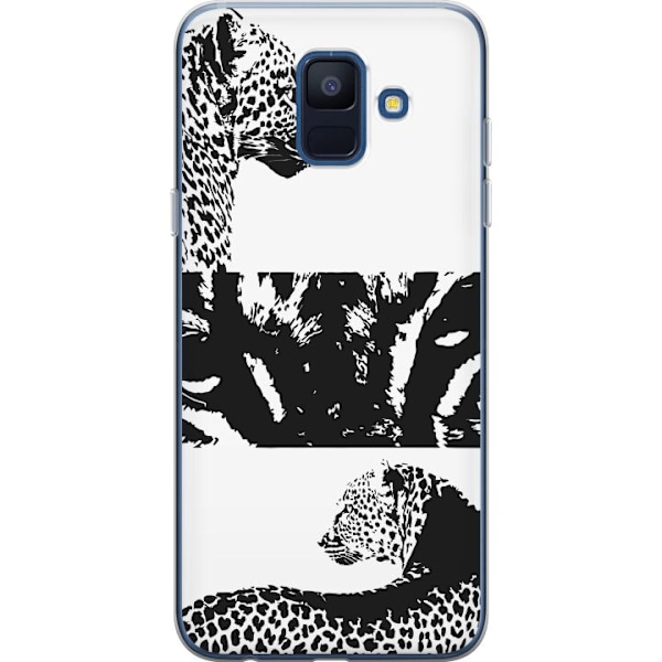 Samsung Galaxy A6 (2018) Genomskinligt Skal Leopard Faces –