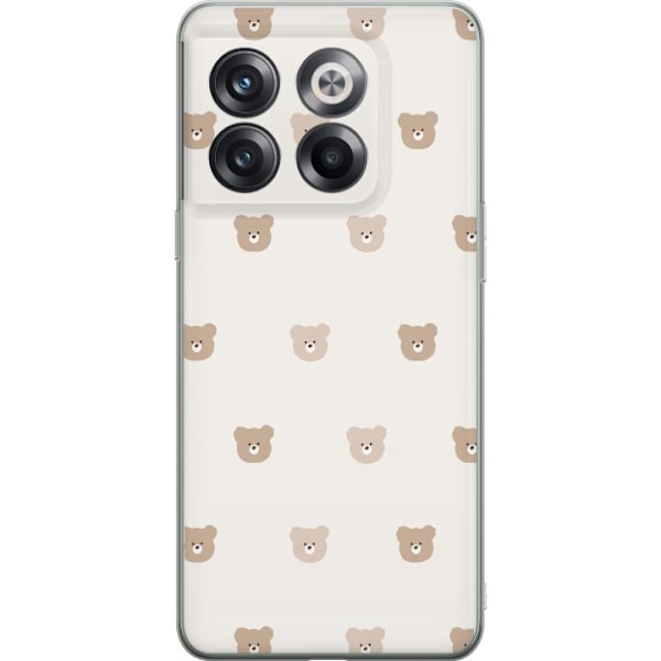 OnePlus 10T Gennemsigtig cover Teddybaggrund - søde teddybjørne mod en blød baggrund