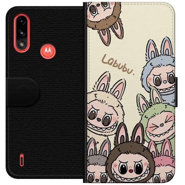Motorola Moto E7 Power Lommeboketui Labubu Pastel Collection