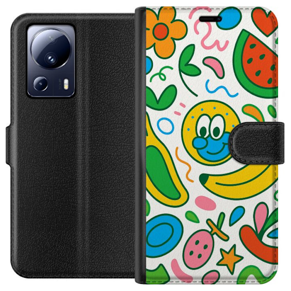 Xiaomi 13 Lite Tegnebogsetui Sommerfugle Slør