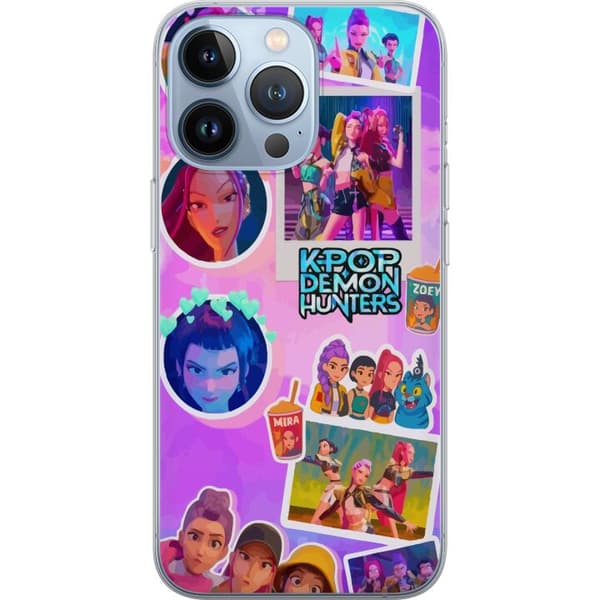 Kompatibelt Mobildeksel til Apple iPhone 13 Pro Kawaii KPop Demon Hunters-vinylsamlefigur