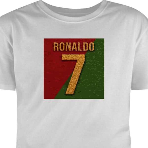 Barn-T-shirt | Bekväm T-shirt för Barn Ronaldo grå 9-11 År