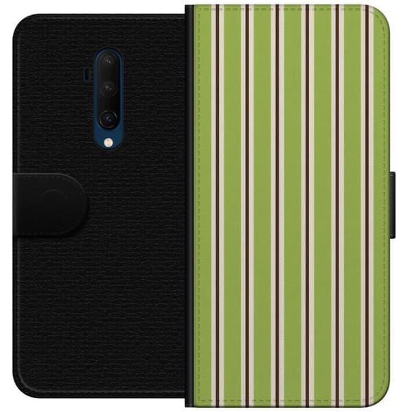 Kompatibelt Lommeboketui til OnePlus 7T Pro Matcha Stripe grønn