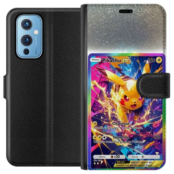 Kompatibel Tegnebogsetui til OnePlus 9 Pikachu gul