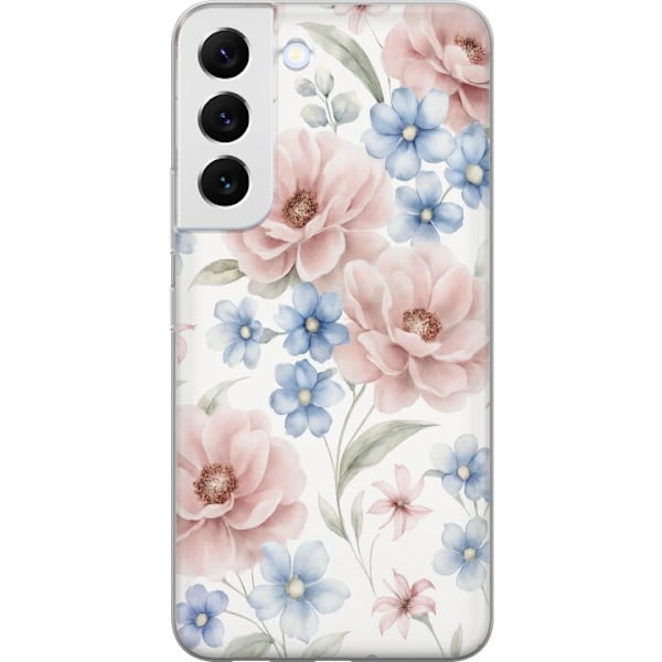 Samsung Galaxy S22 5G Genomskinligt Skal Romantiska blommor