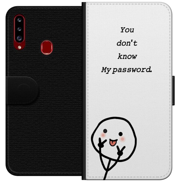 Samsung Galaxy A20s Plånboksfodral You Don’t Know My Password – edgy textmotiv med attityd
