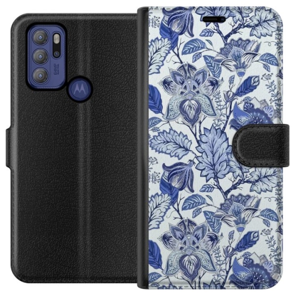 Motorola Moto G60S Lommeboketui Blomster Blå...