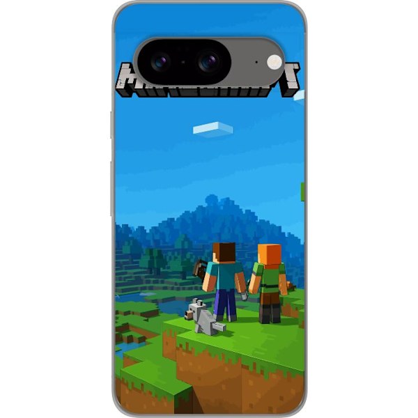 Google Pixel 8 Läpinäkyvä kuori Minecraft Key Art
