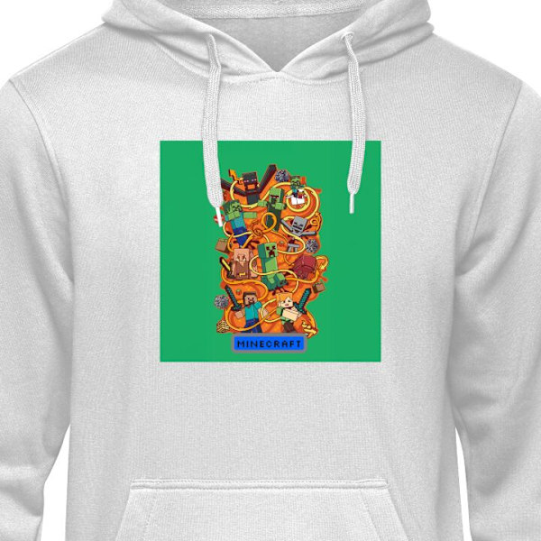 Hoodie för Vuxen | Bekväm Huvtröja Minecraft grå L