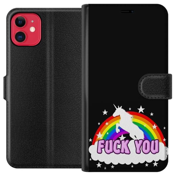 Kompatibel Tegnebogsetui til Apple iPhone 11 Enhjørning Regnbue