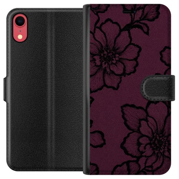 Kompatibelt Plånboksfodral till Apple iPhone XR Blackberry Bloom lila