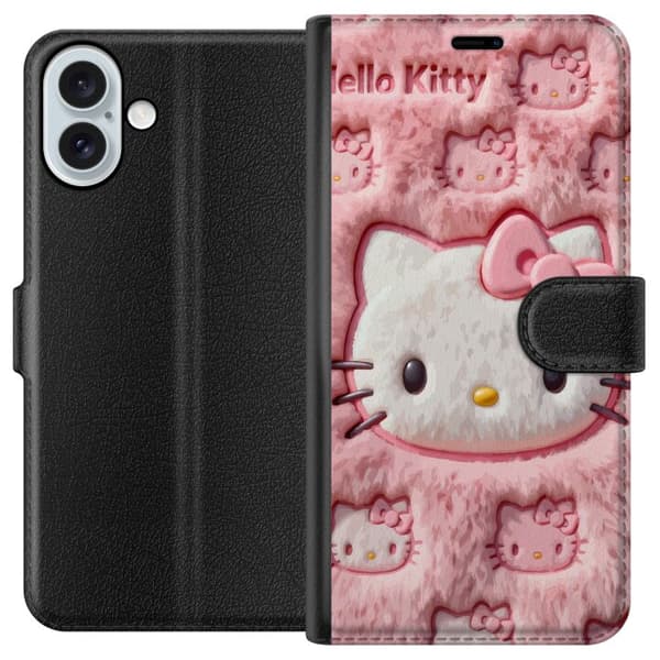 Kompatibel Tegnebogsetui til Apple iPhone 16 Plus Sød pink