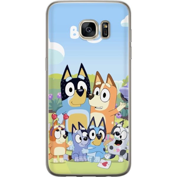 Samsung Galaxy S7 edge Läpinäkyvä kuori Bluey puhelinkotelo koko perheen kanssa värikkäässä suunnittelussa