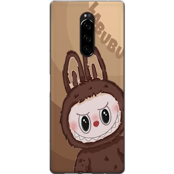 Sony Xperia 1 Läpinäkyvä kuori Labubu Pilvipieni - Valkoinen ja Sininen Suunnittelu Söpöllä Tyylillä