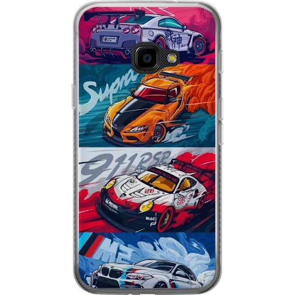 Samsung Galaxy Xcover 4 Läpinäkyvä kuori Nopeat Autot - Piirretty Kuvio Toiminnalla