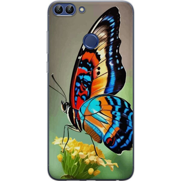 Huawei P smart Genomskinligt Skal Fjäril Natur Sommar Motiv Vingar Färgstark Design Populär Dekor Grafiskt Exotiskt Tema