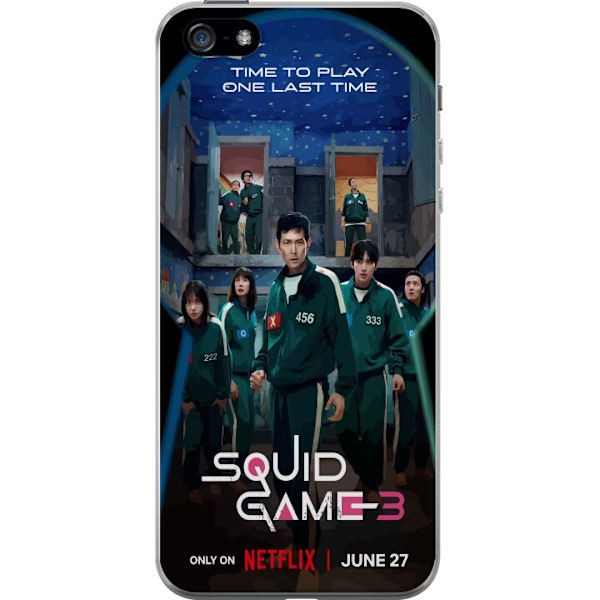 Apple iPhone 5 Genomskinligt Skal Squid Game Säsong 3 Seriefigurer Populärt TV Serie Motiv Ikoner Spänning Drama Asiatisk Design Trend