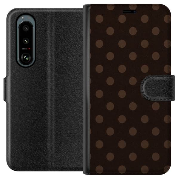 Kompatibelt Plånboksfodral till Sony Xperia 5 III Mocha Dots brun
