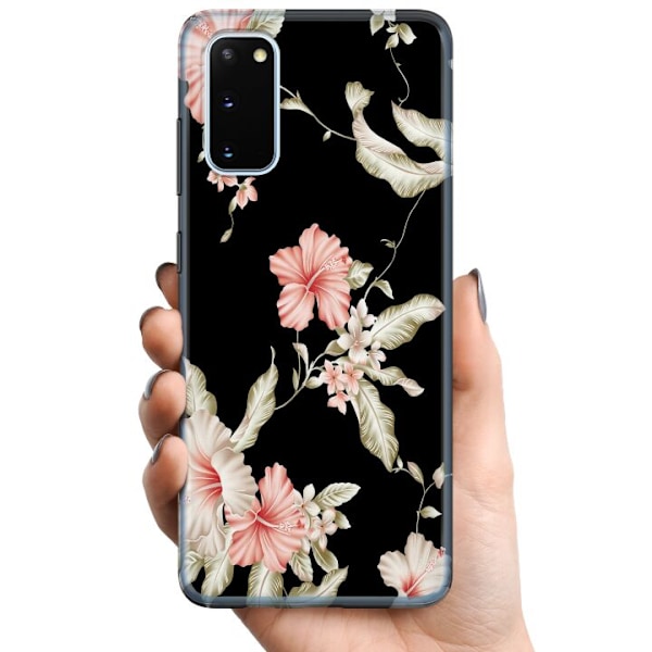 Samsung Galaxy S20 TPU Matkapuhelimen kuori Kukkamallinen Musta