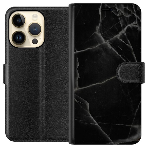 Apple iPhone 14 Pro Lompakkokotelo Musta marmori