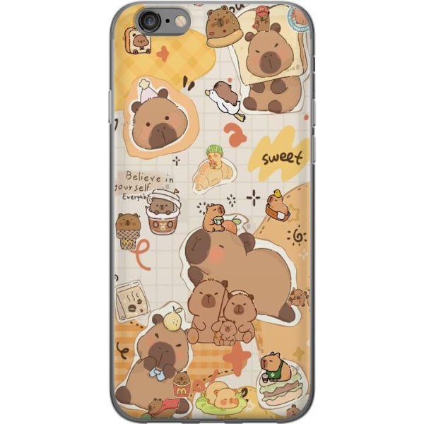 Apple iPhone 6s Läpinäkyvä kuori Kawaii capybara mobilskal med gulliga djurmotiv