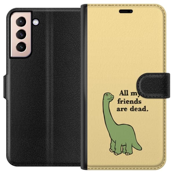 Kompatibelt Plånboksfodral till Samsung Galaxy S21 Dinosaurier