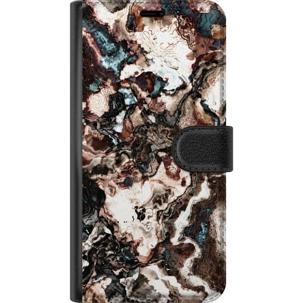 Kompatibelt Plånboksfodral till Samsung Galaxy S9 Bruna stenvirvlar brun