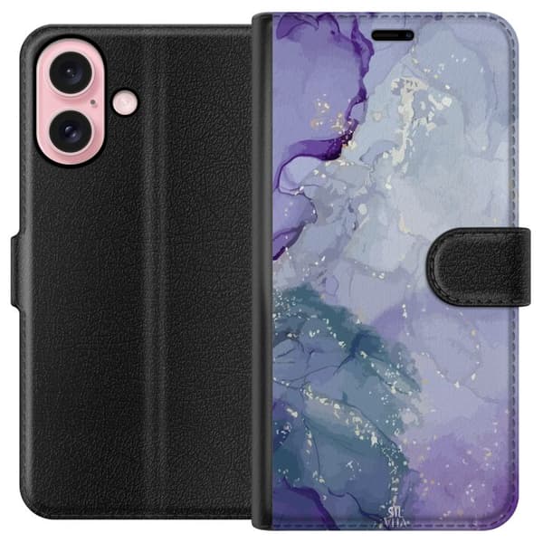 Kompatibel Tegnebogsetui til Apple iPhone 16 Marmor