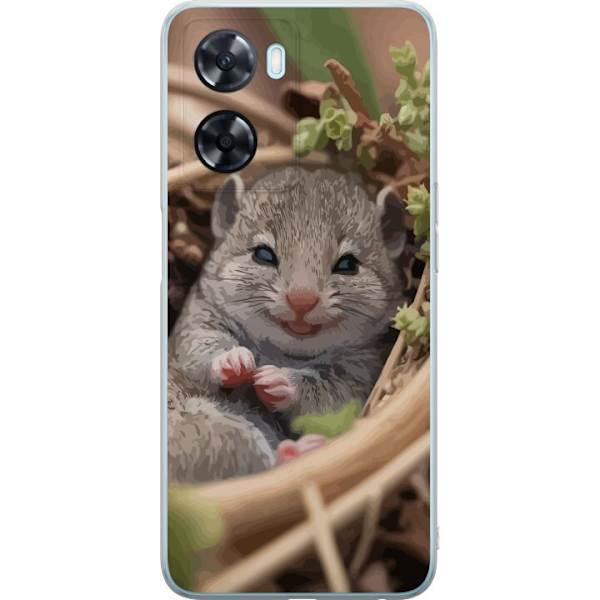 OnePlus Nord N20 SE Läpinäkyvä kuori Rotta Hymyilevä Eläinaihe Kaupunkikuva Urban Graafinen Suunnittelu Suosittu Hauska Motiivi Taide Tyyli