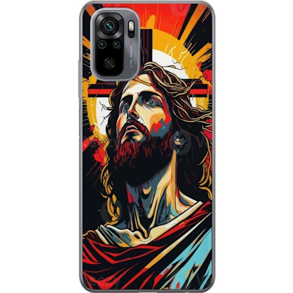 Xiaomi Redmi Note 10S Läpinäkyvä kuori Jeesus ja Kortti - uskonnollinen motiivi syvällä symboliikalla