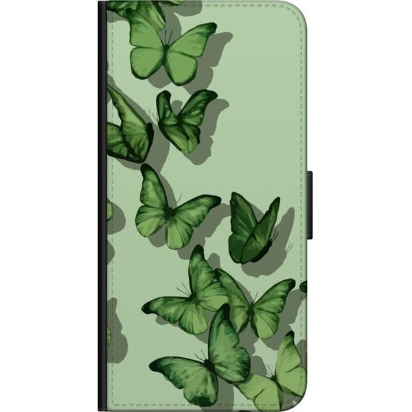 Kompatibel Tegnebogsetui til OnePlus 9 Pro Grønne Sommerfugle