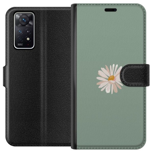 Xiaomi Redmi Note 11 Pro 5G Plånboksfodral Grön Minimalblomm