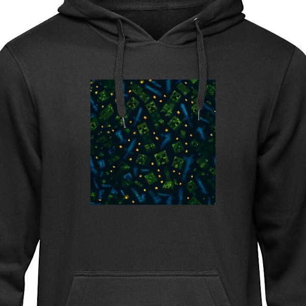 Barn-Hoodie | Mjuk Huvtröja för Barn Minecraft Dungeons Mob svart 12-13 År