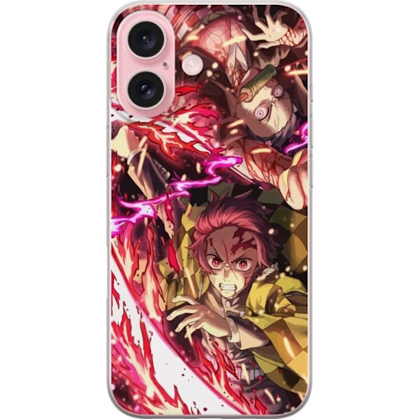 Apple iPhone 16 Gennemsigtig cover Demon Slayer