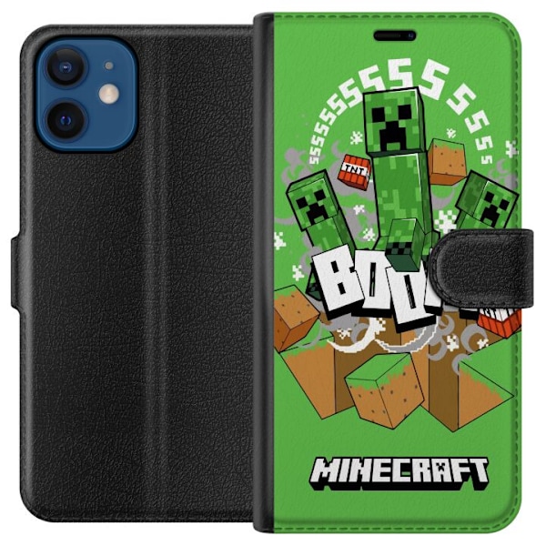 Apple iPhone 12  Tegnebogsetui Minecraft Boom