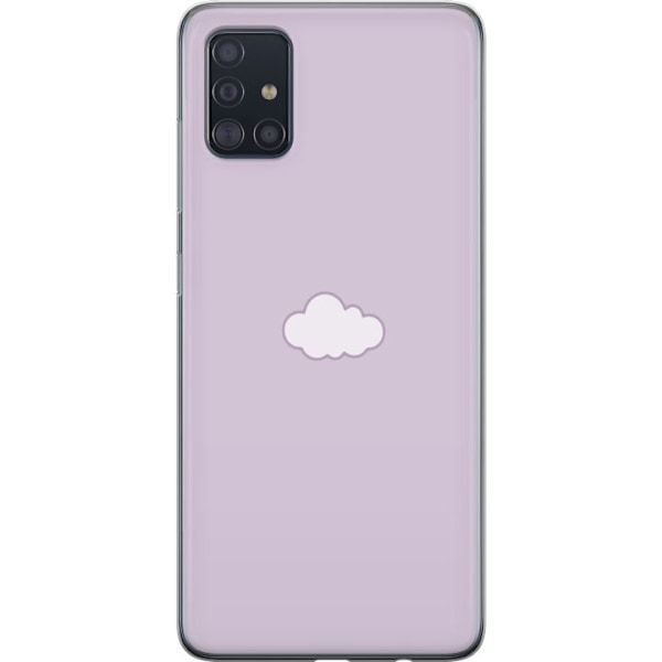 Samsung Galaxy A51 Genomskinligt Skal Lila Moln – minimalistiskt moln på lila bakgrund