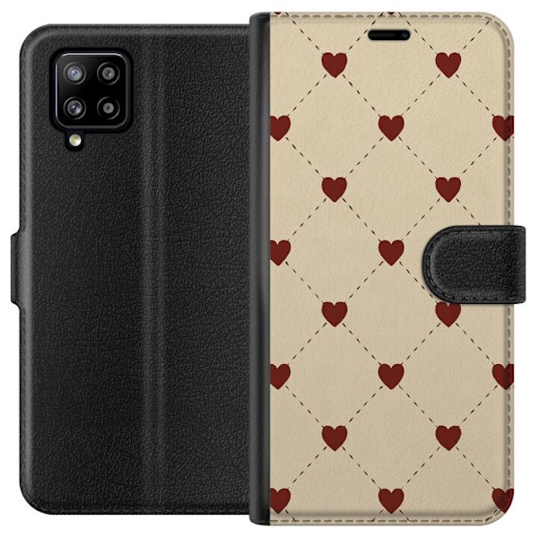 Samsung Galaxy A42 5G Plånboksfodral Heart Grid