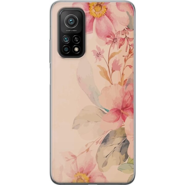 Xiaomi Mi 10T 5G Gennemsigtig cover Farverige Blomster