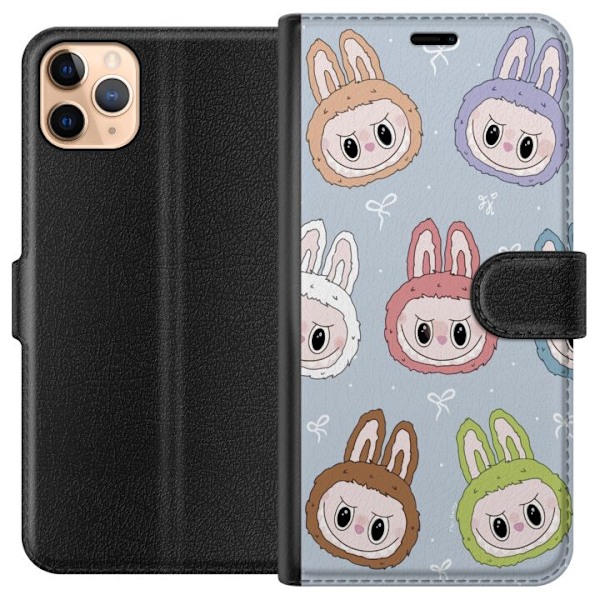 Apple iPhone 11 Pro Max Lompakkokotelo Pastel Labubu