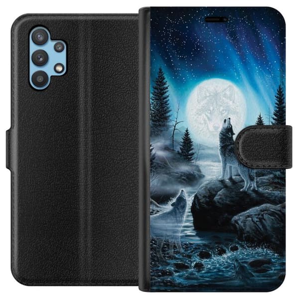 Kompatibelt Plånboksfodral till Samsung Galaxy A32 5G Wolf / Varg