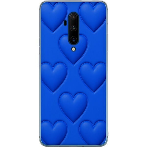 OnePlus 7T Pro Läpinäkyvä kuori Siniset Sydämet