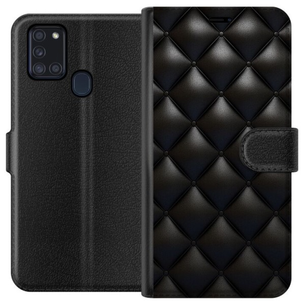 Samsung Galaxy A21s Plånboksfodral Leather Black