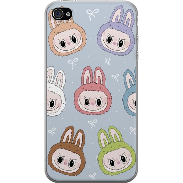 Apple iPhone 4 Läpinäkyvä kuori Pastel Labubu