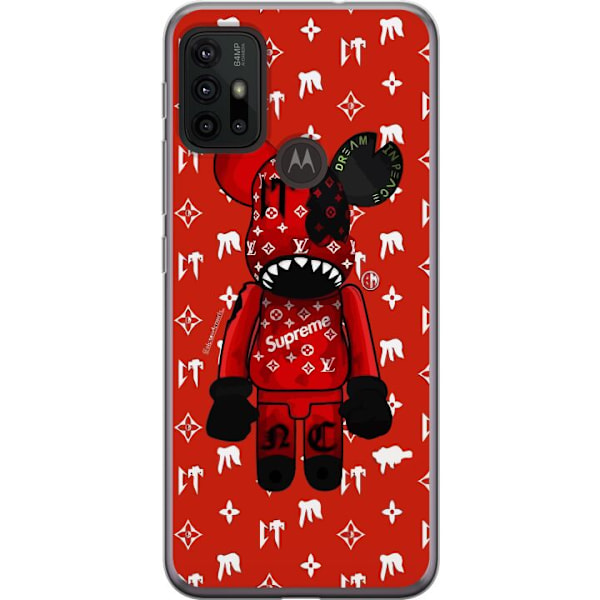 Motorola Moto G30 Gennemsigtig cover KAWS LV Rød